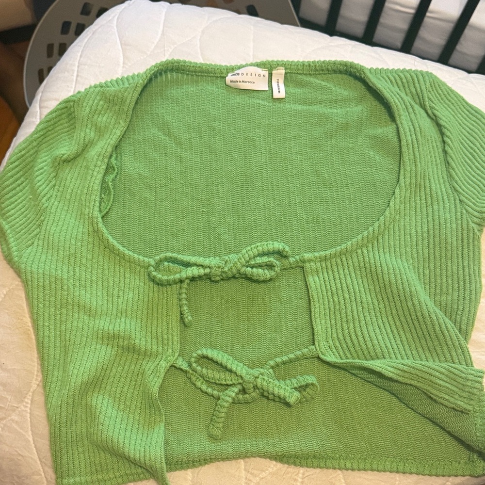 ASOS Green Ribbed Crop Top